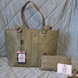 American Bling Concealed Carry Purse and Matching Wallet GREEN